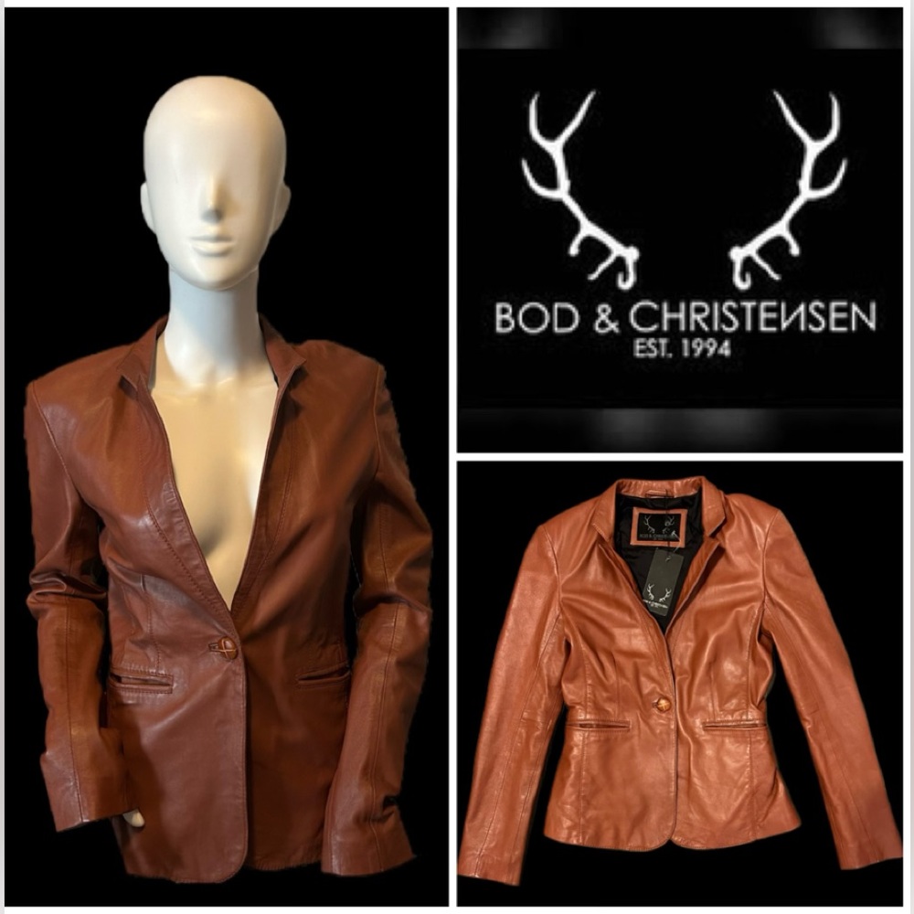 🆕 🦊 Bod & Christensen Leather Blazer 🦊🆕 NWT